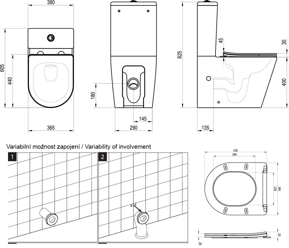 WC kombi Elegant RimOff наборе